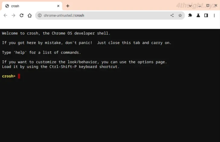 ChromeOS（Chromebook）のコマンドインターフェースcroshの使い方。