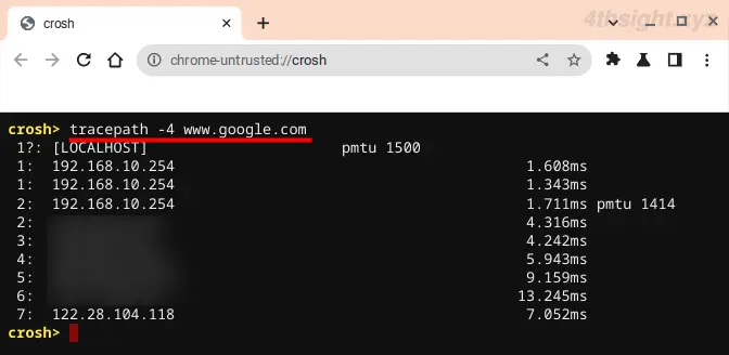 ChromeOS（Chromebook）のコマンドインターフェースcroshの使い方。