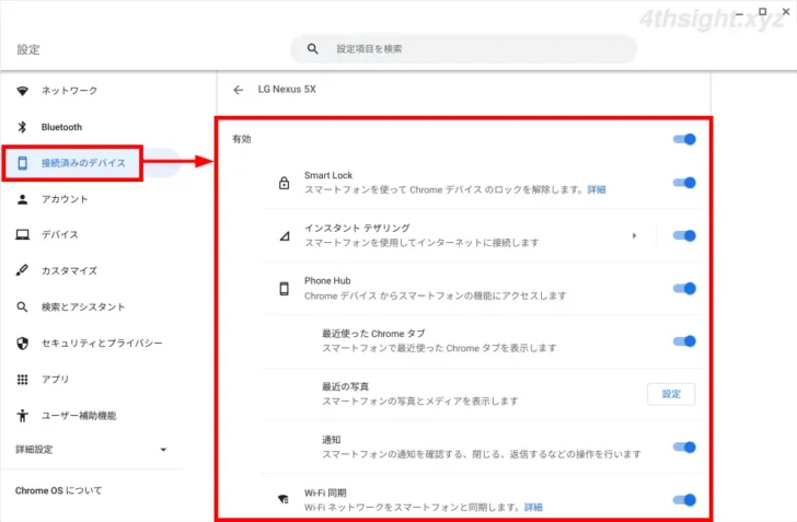 ChromeOS(Chromebook)とAndroid端末を連携させる方法。